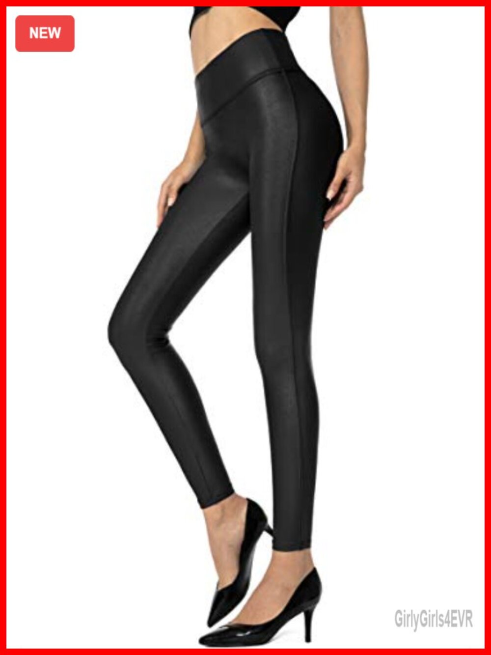 Faux Leather Leggings High Waist Tummy Control